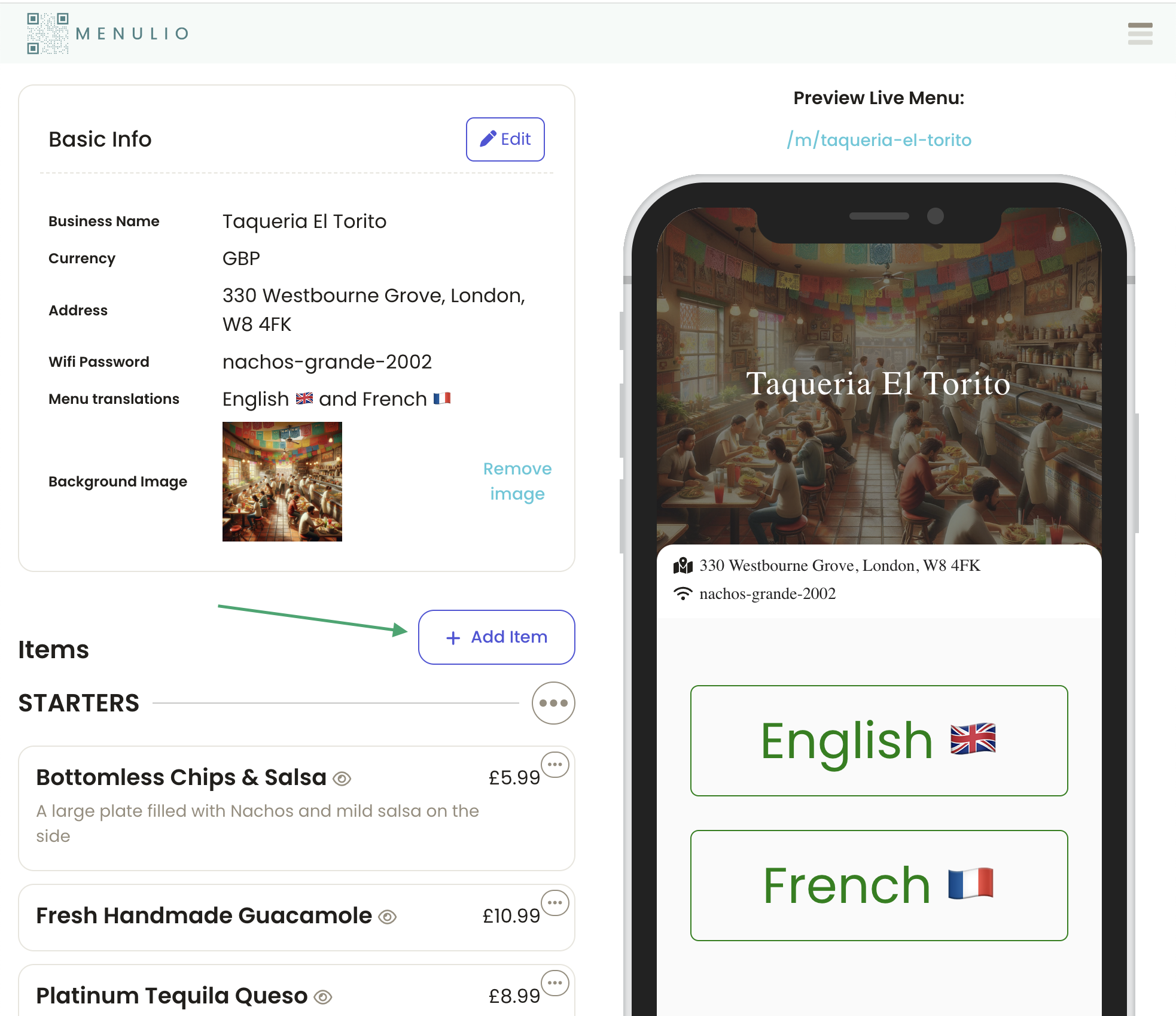 Add a menu item in Menulio
